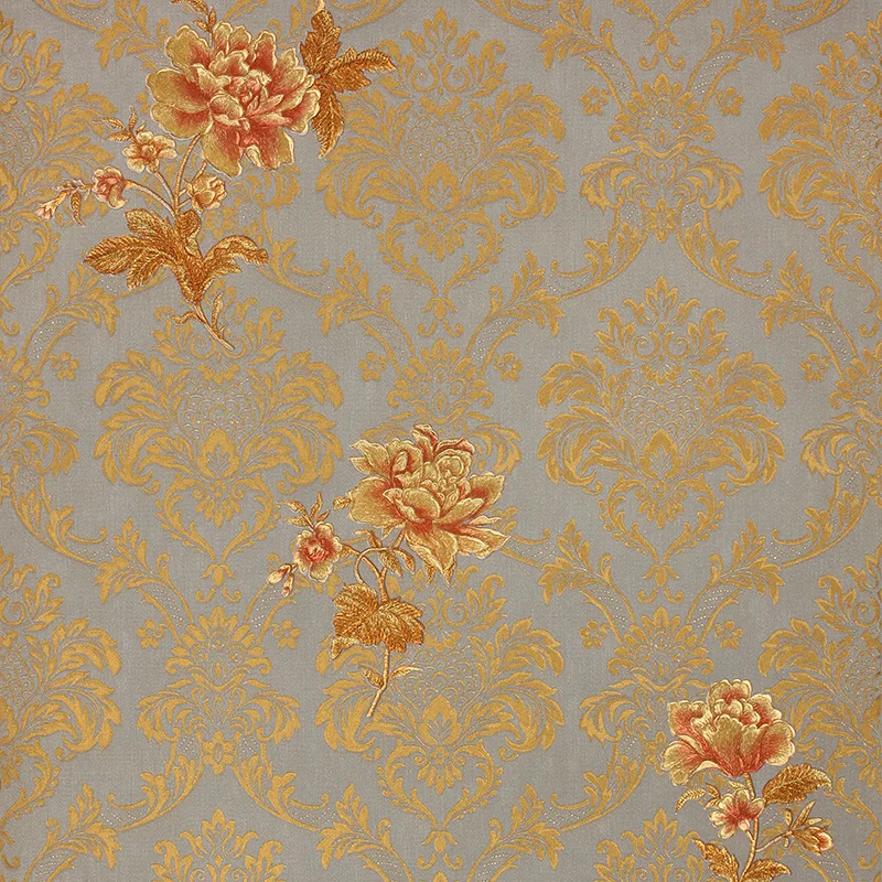 Роскошная 3D настенная бумага с розовым Дамасским рисунком фоновые обои для