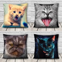 cushion cover cat animal pillow case cotton linen pillowcase cushion cover size 4545 sofa home decorative throw pillow cover