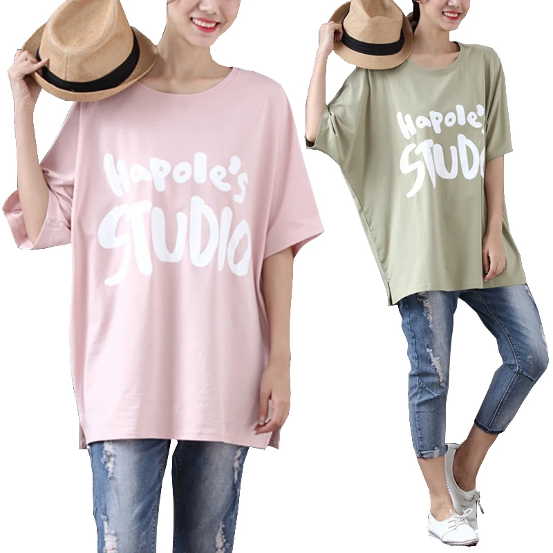 Женская футболка большого размера летняя хлопковая с коротким рукавом|t-shirt