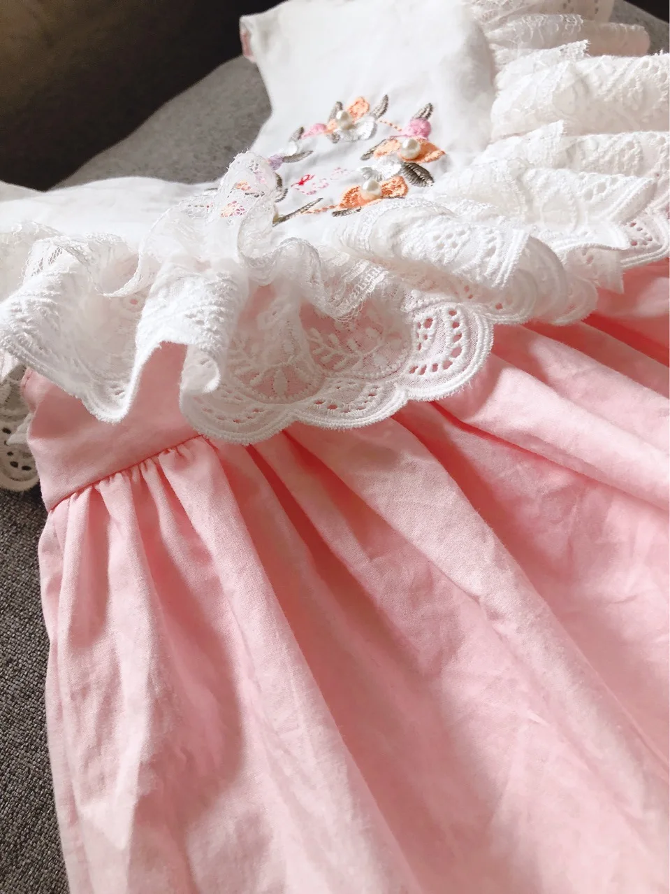 Новинка лета 2019 платье для девочек в испанском стиле праздничное Хлопковое с