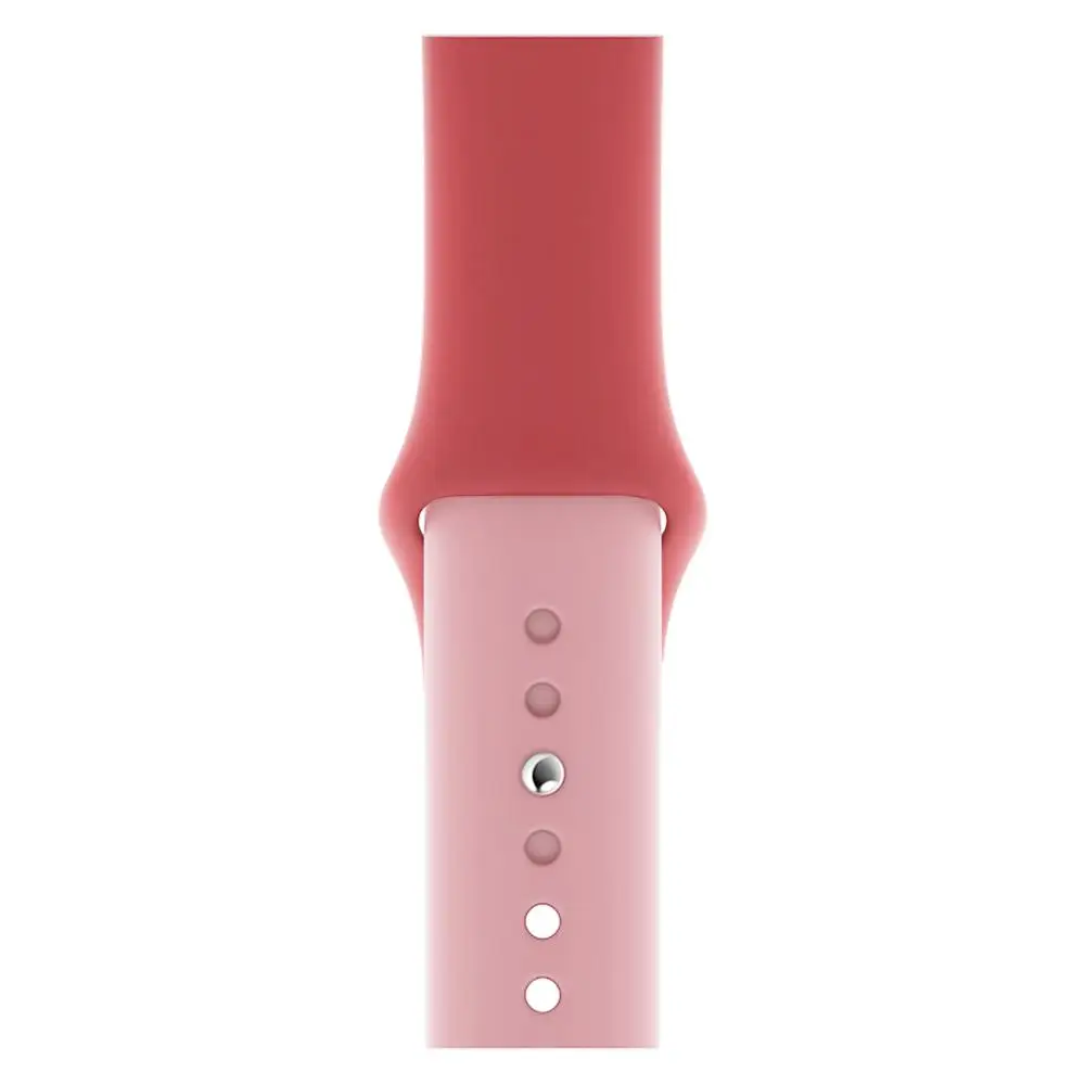 Rose Red Pink Двойной цвет спортивный мягкий ремешок для Apple Watch серии 1 2 3 4 ремешок для Apple iwatch 38 мм 40 мм 42 мм 44 мм силиконовый ремешок для часов - Цвет ремешка: Rose Red Pink