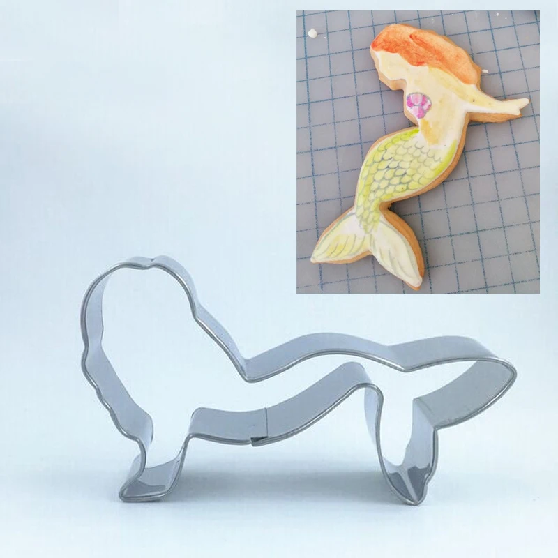 Форма для торта русалка из нержавеющей стали|steel cookie cutter|stainless steel cuttercookie cutter |