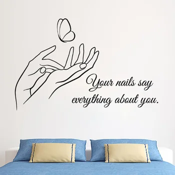 Nail Style Wall Sticker Vinyl Manicure Art Wall Decal Nails Shop Window Art Mural Beauty Salon Appointment Decoration L711