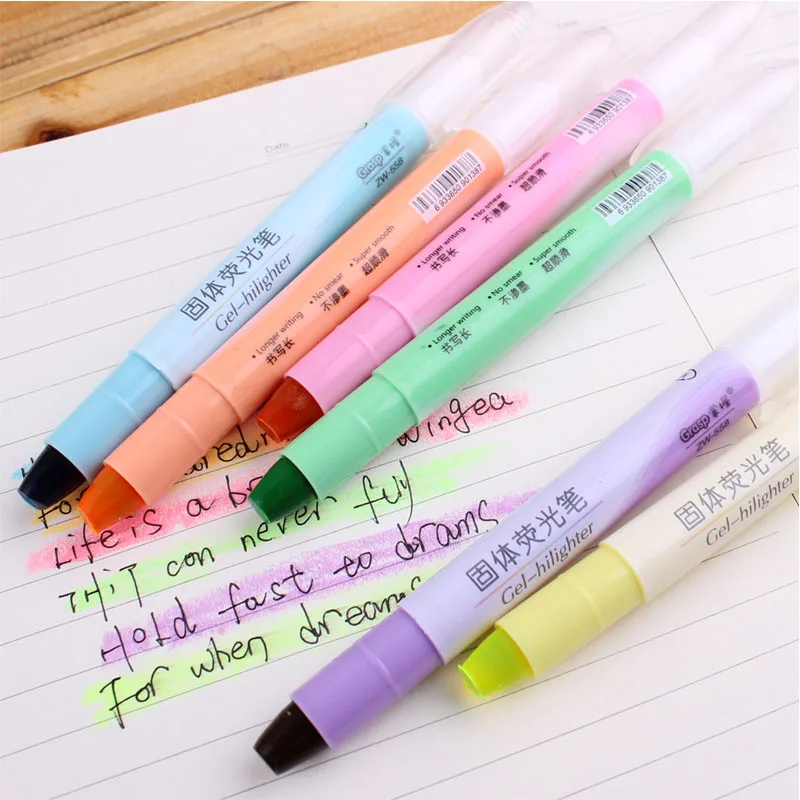 

12pcs lovely Hit color solid Highlighters Color point Mark pens 13.5cm long free shipping