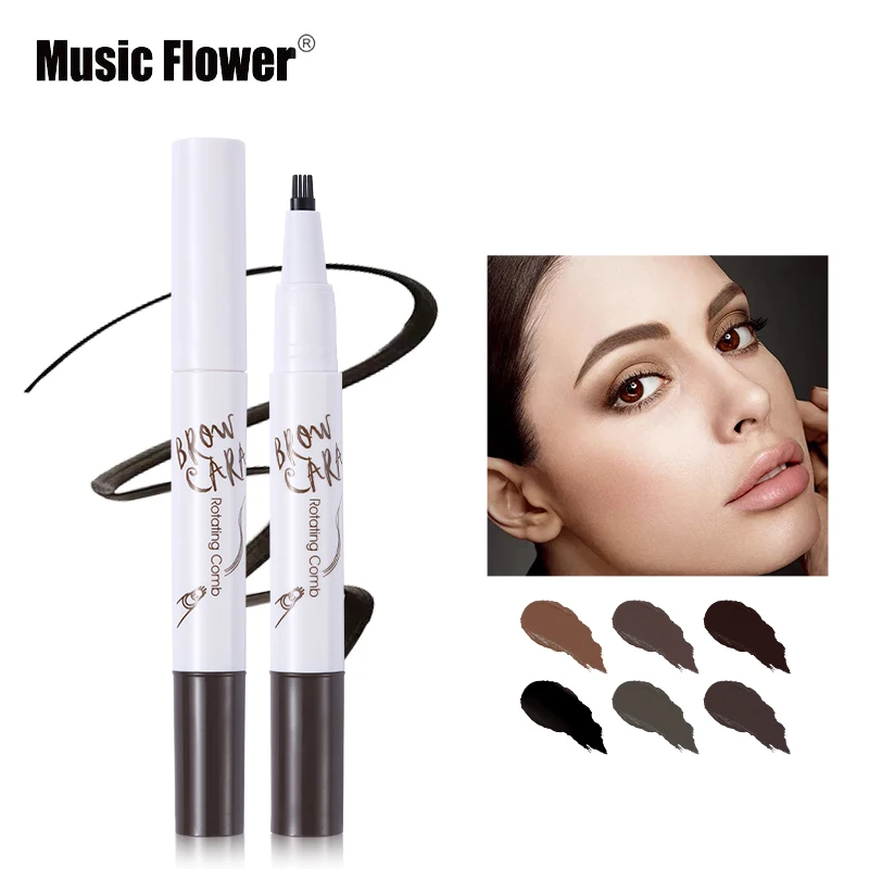 Музыкальный вращающийся гребень с цветами для бровей помада макияжа карандаш
