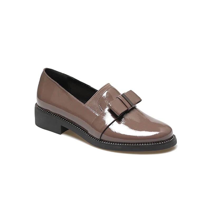 LIDIAN/Весенняя однотонная женская обувь из натуральной кожи на среднем каблуке с