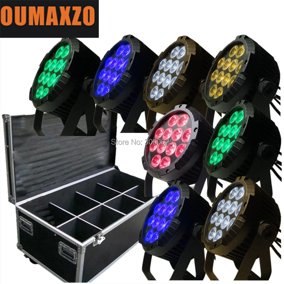 

8pcs/lot with flightcase stage dj lighting ip65 12x15w waterproof par light led outdoor par 5in1 RGBWA infared ray mini single