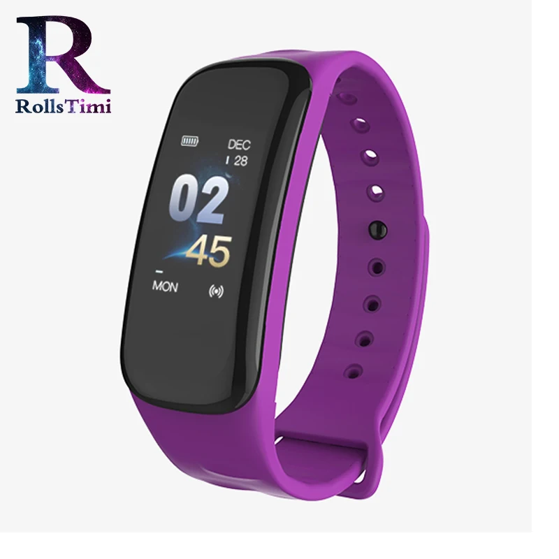 Purple RollsTimi повседневные мужские умные браслеты сердечный ритм SmartWatch женские фитнес-трекер шагомер спортивные наручные часы IOS Android - Цвет: Purple