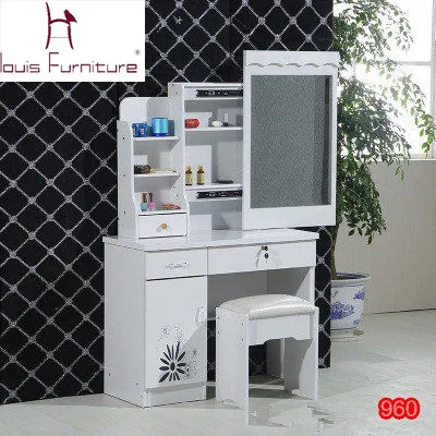 Модный туалетный столик для спальни с мини шкафом и подвижным зеркалом|bedroom