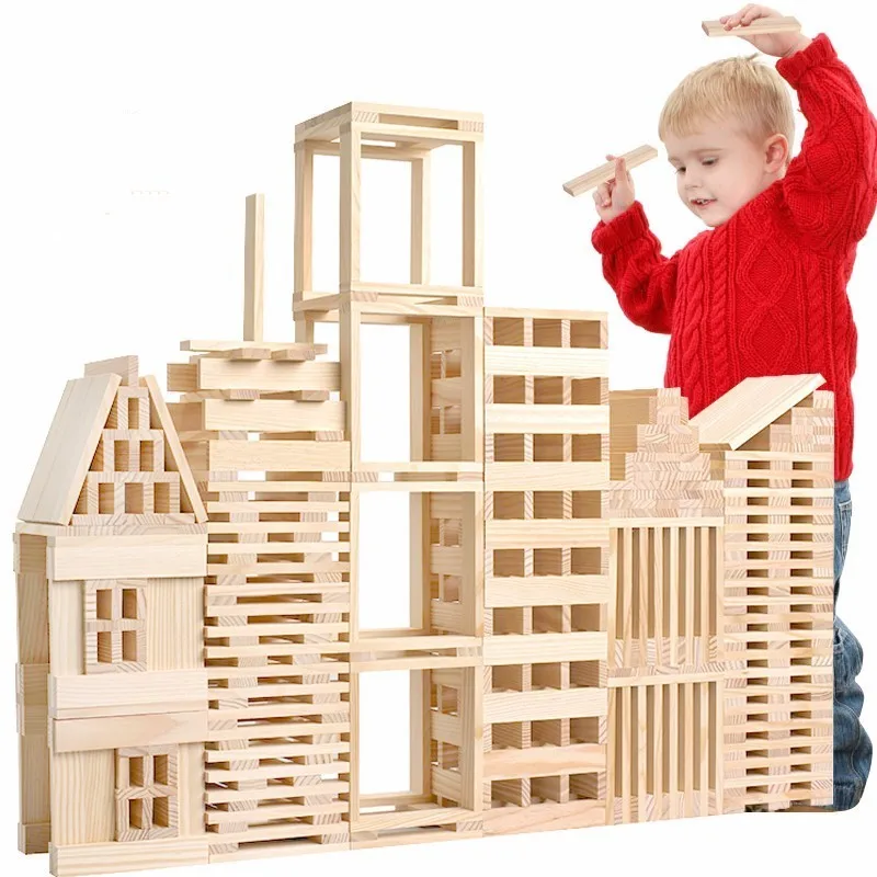 

100pcs Resin Wood Wooden Building Blocks Oyuncak Models Classic Toys For Children Boys Brinquedos Juguetes Brinquedo Montessori