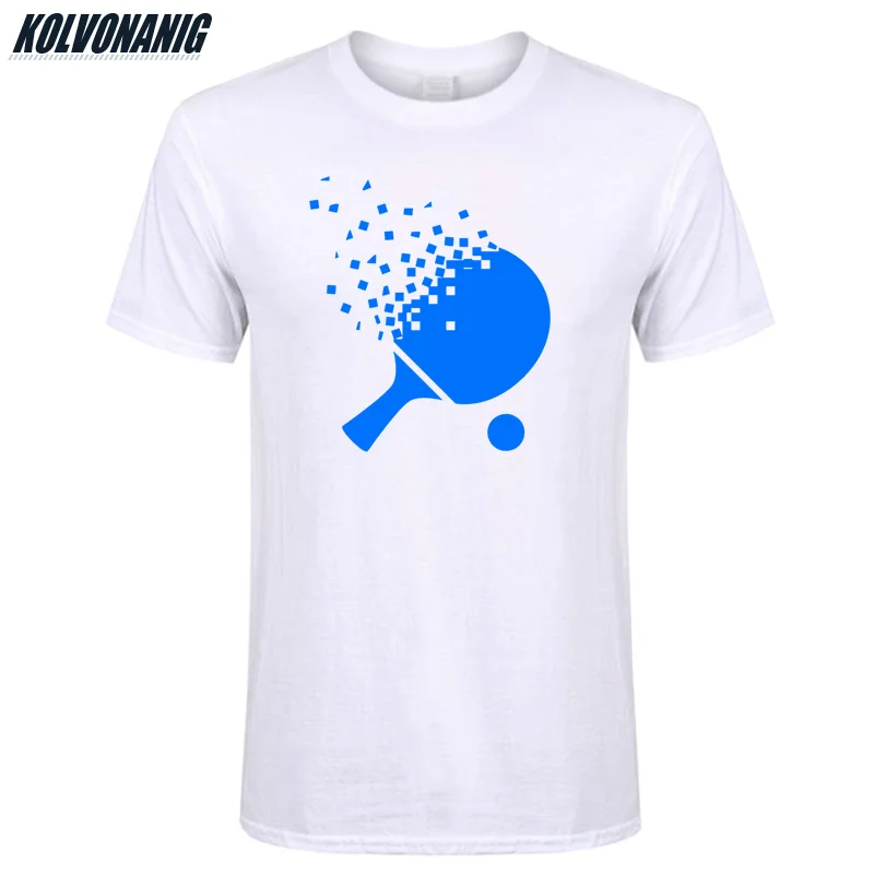 White 02 Летняя уличная Мужская хлопковая футболка с круглым вырезом и коротким рукавом для фитнеса, Спортивная футболка с забавным принтом для настольного тенниса, мужские футболки размера плюс - Цвет: White 02