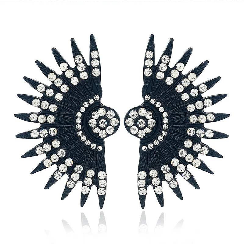 Винтажные серьги гвоздики Стразы для женщин и мужчин веерообразные старые