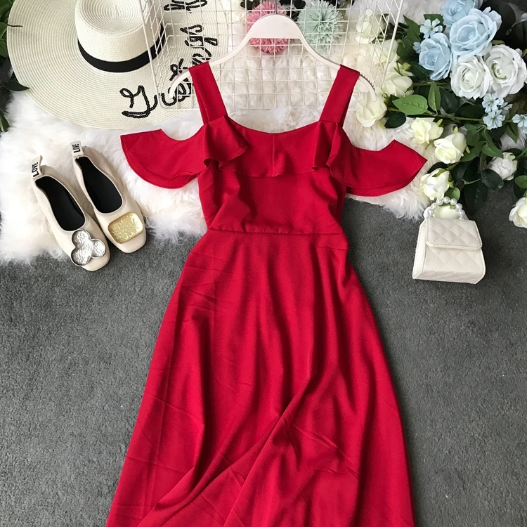 ALPHALMODA праздники с открытыми плечами женские Seashore до середины икры Платье на бретелях галстук-бабочка дамское сексуальное с открытой спиной Vestidos однотонное платье