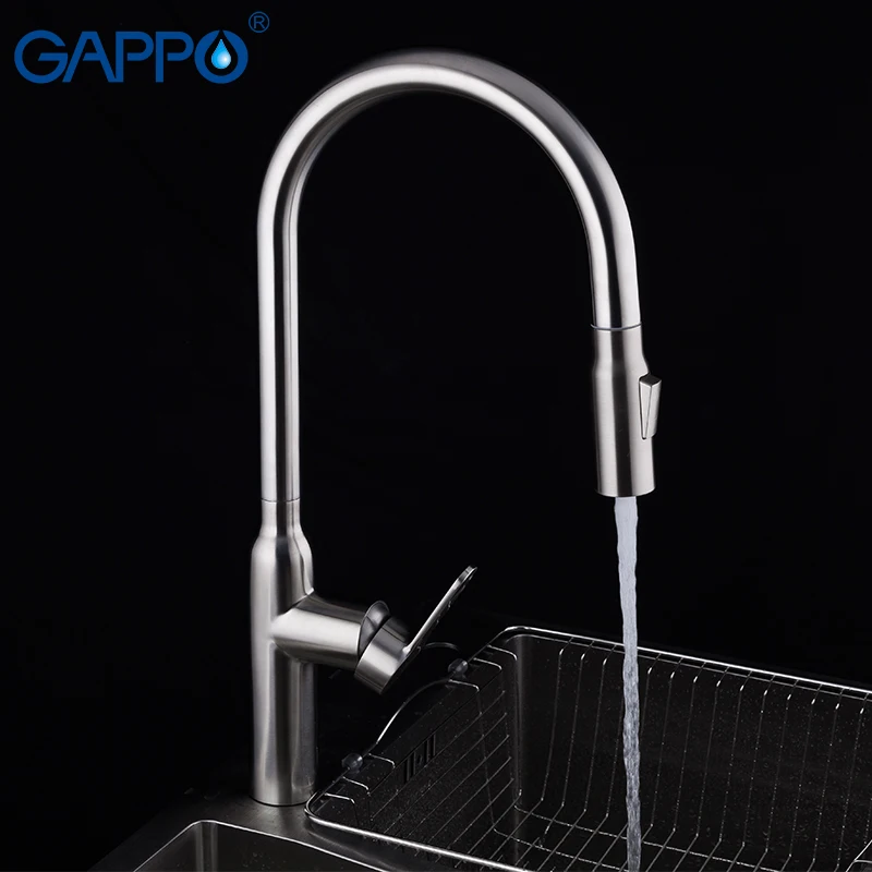 Выдвижной кухонный кран GAPPO латунный смеситель из нержавеющей стали для раковины
