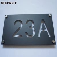 powder coated black custom house number sign baking varnish office sign black big door number with name sign