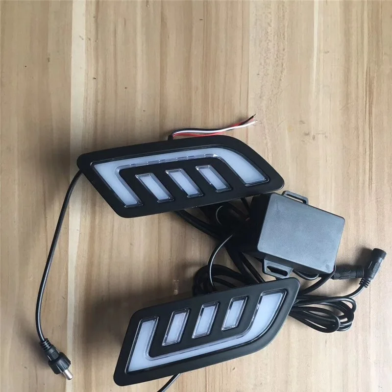 changeable СВЕТОДИОДНЫЙ DRL Дневной свет маска Решетка Светодиодный светильник с поворотным сигналом Функция подходит для NISSAN NAVARA NP300 D23- светодиодный DRL - Испускаемый цвет: changeable