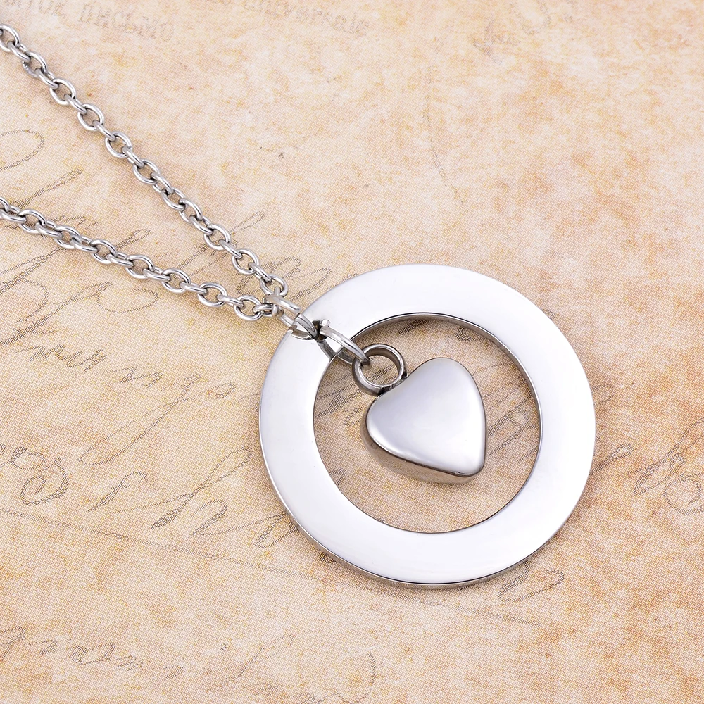 

KSJ9782 "Best Friends Forever" Eternal Circle of Life Human Cremation Necklace Mini Heart Charm Funeral Urn Keepsake Ash Holder