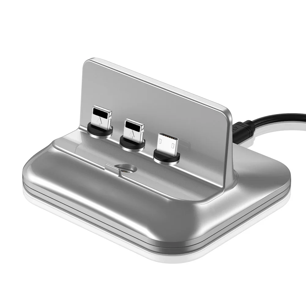 RAXFLY 3 в 1 Магнитный USB держатель для телефона зарядное устройство для Apple Watch док-станция Беспроводное зарядное устройство подставка держатель для iPhone зарядный кронштейн - Тип штекера: Grey with 3 head