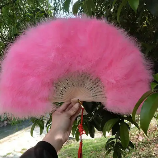 pink 2 шт много день рождения Танцы вентиляторы Свадебные невесты подарок перо руки поклонников - Цвет: pink