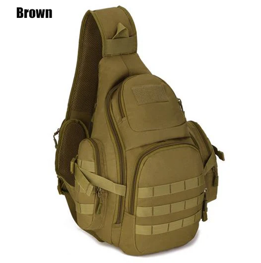 Brown 20-35L тактическая сумка-слинг, Водонепроницаемая спортивная сумка на плечо, тактические военные рюкзаки для кемпинга, на открытом воздухе, с одним ремнем, нагрудная сумка - Цвет: Brown