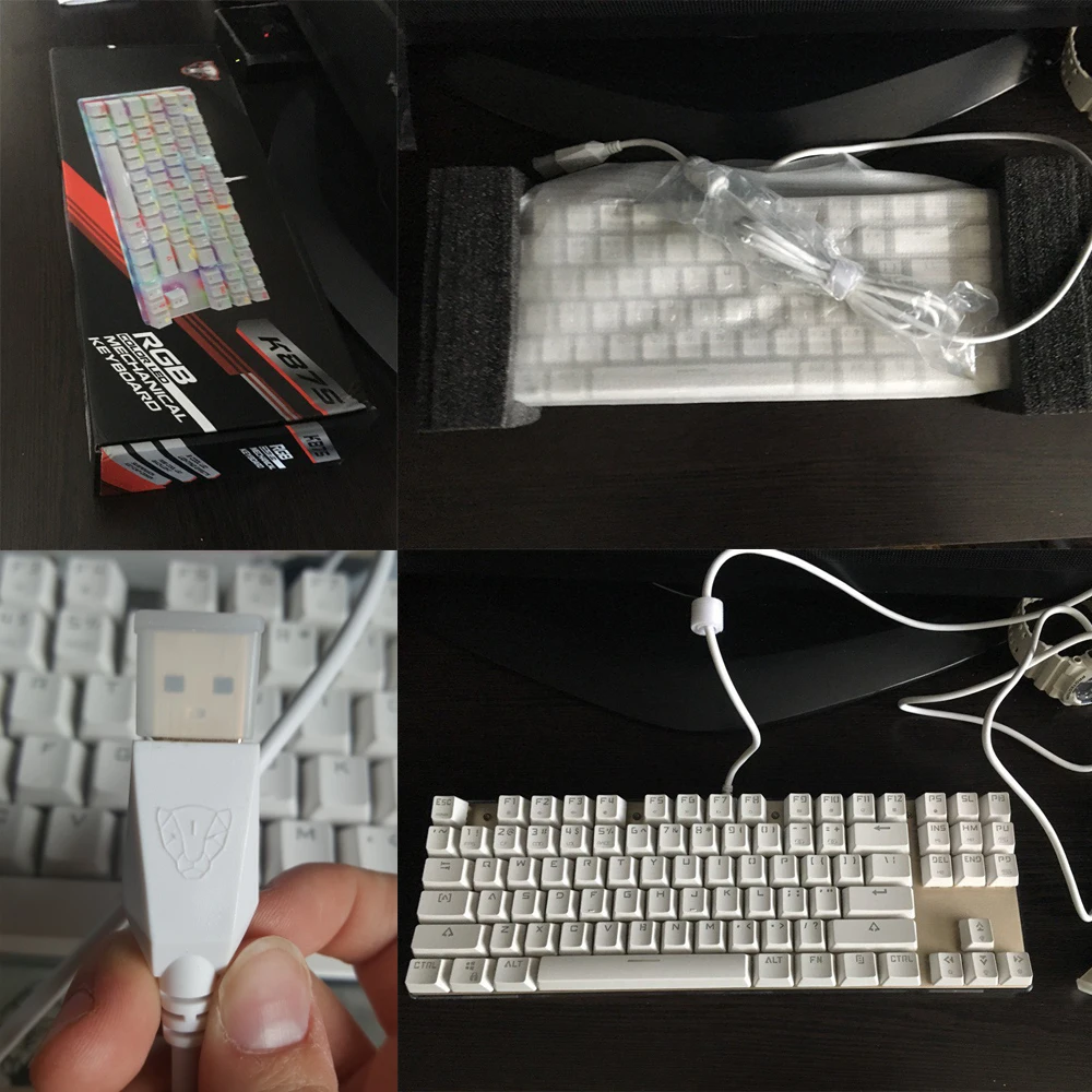 Motospeed K87S Проводная Механическая клавиатура 87 клавиш RGB подсветка с V30 проводной светодиодный комплект игровой мыши с подсветкой для ПК ноутбука