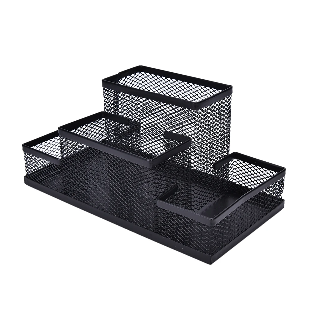 

4 Grid Creative Multifunctional Desktop Organizer Pen Holder Makeup Storage Box School Office Accessories Stationery Organizer