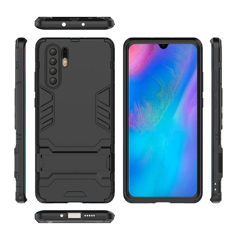Противоударный армированный жесткий чехол для Huawei P30 Pro силиконовый гибридный
