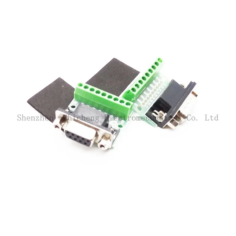 9Pin DB9 solderlessterminal женский/мужской RS232 RS485 В комплект поставки входит адаптер |