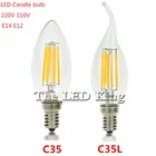 Светодиодная лампа накаливания C35 E14 6 Вт 12 Вт 18 Вт AC 220 В C35L, 1- 10 шт.