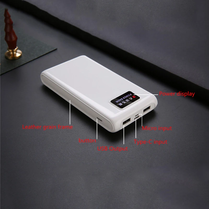 Power bank 20000mah Аккумулятор Тип C Быстрая зарядка Внешняя батарея ЖК-дисплей для xiaomi iPhone huawei samsung honor