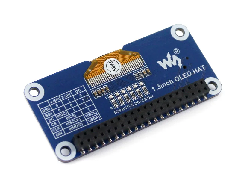 Шляпа Waveshare с oled-дисплеем 1 3 дюйма для Raspberry Pi 128x64 пикселей со встроенным