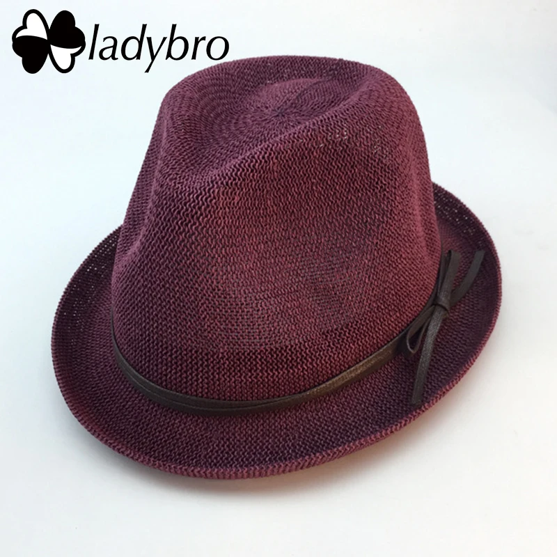 Женская соломенная шляпа Ladybro летняя Панама с бантиком пляжная кепка для