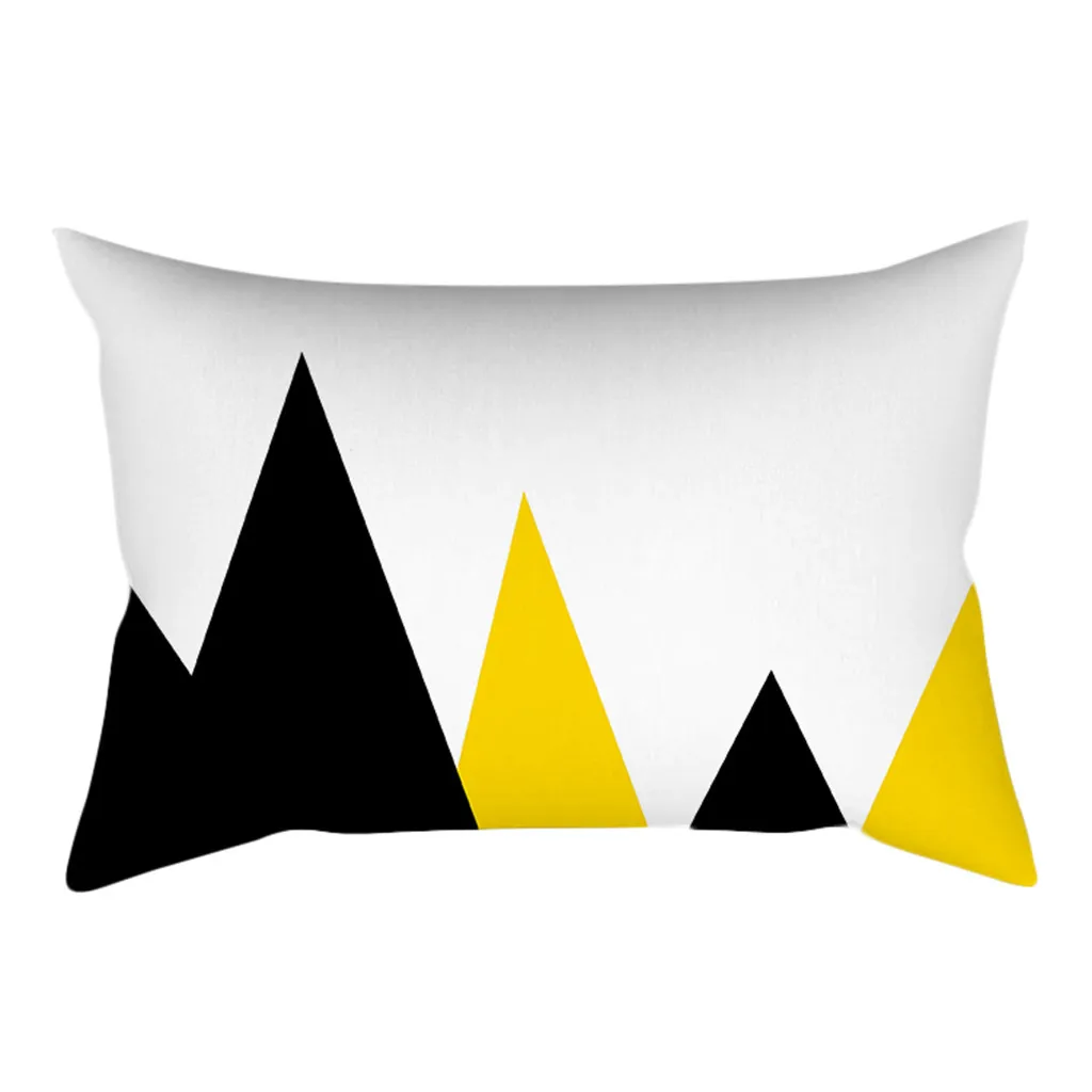 cushion cover L Желтый серый геометрический чехол для подушки домашний декор бархатное покрытие для подушки 30x50 см Декоративные шевронные подушки Чехол Pillowsham 4L - Цвет: cushion cover L