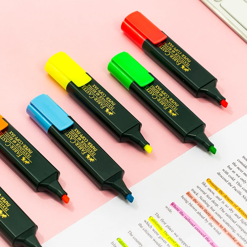 Faber Castell текстлайнер маркеры, фломастер, ручка Скрапбукинг косой фетровый наконечник цветная ручка флуоресцентные школьные маркеры товары для рукоделия