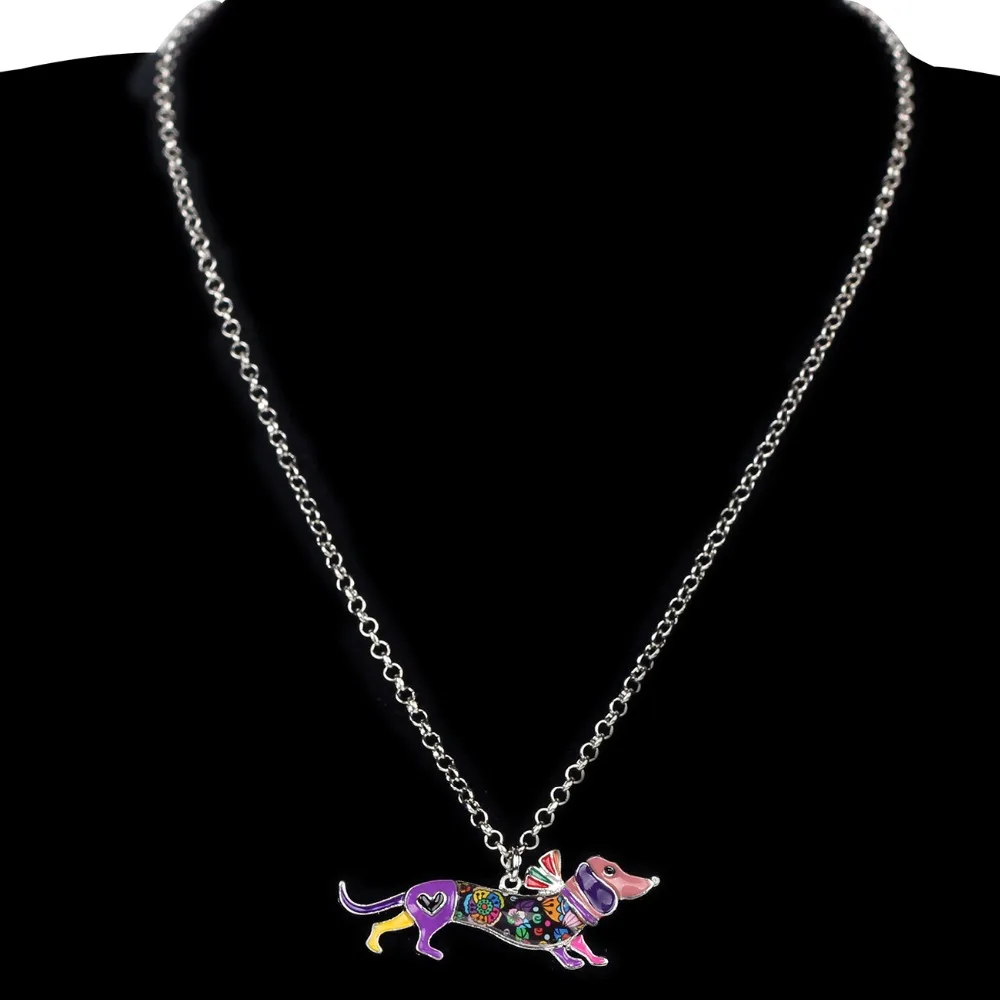 WEVENI Enamel Alloy Anime Collar Dachshund Dog Earrings Necklace Jewelry Sets For Women Girl Gift Birthday Drop Ship Bijoux | Украшения и