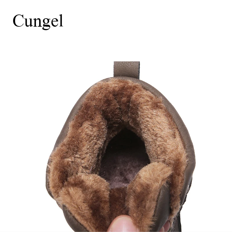 Beli Cungel Musim Dingin Pria Sepatu Hiking Tetap Hangat Boots Plush Lapisan Luar Ruangan Trekking Sepatu Memanjat Gunung Tahan Air Semata Kaki