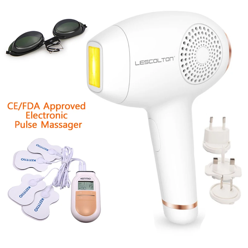 Elec.Pulse Massager Lescolton IPL эпилятор T011i с сенсорной кнопкой, постоянный лазер для дома, триммер для бикини, Электрический омоложения, депилятор - Цвет: Elec.Pulse Massager
