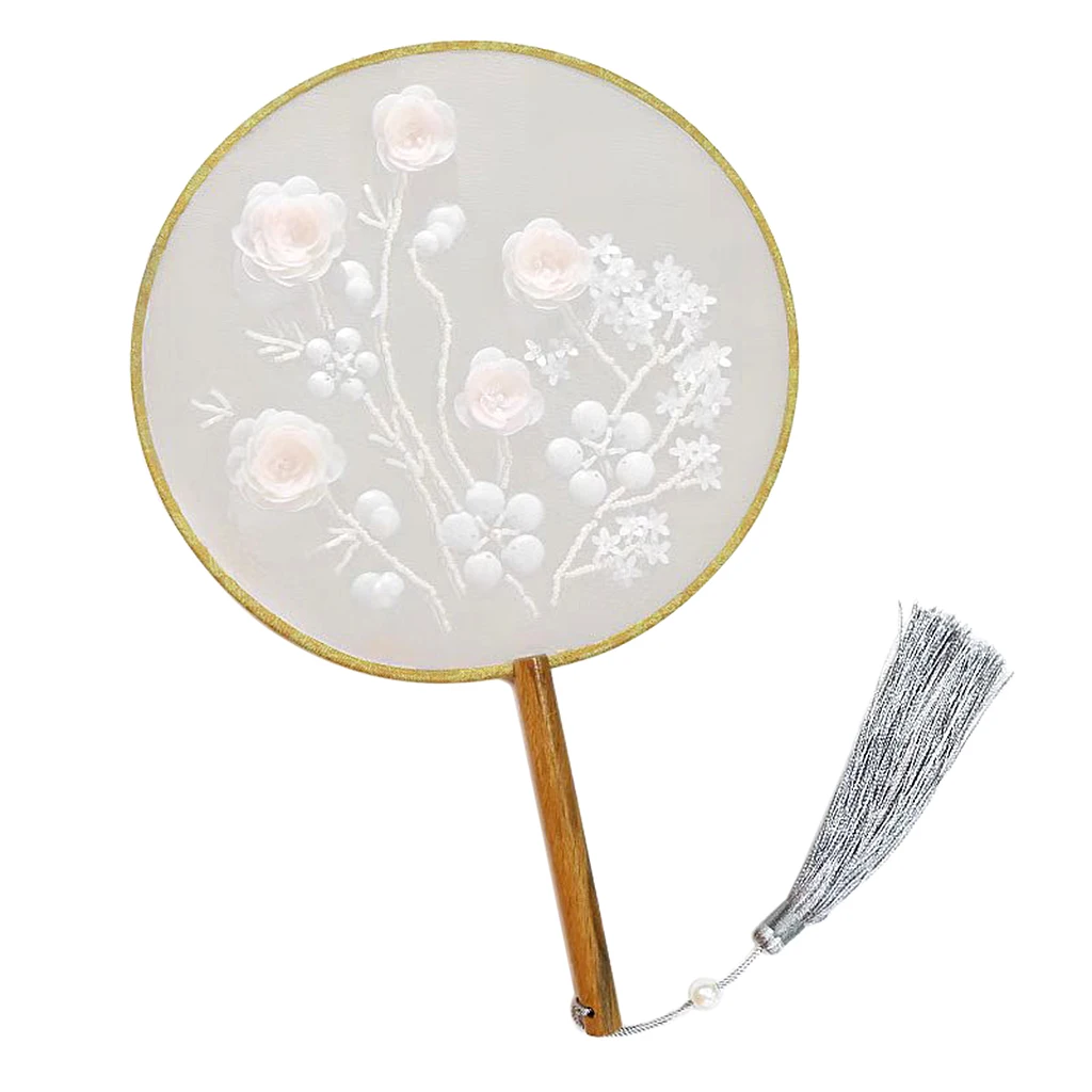 Набор для рукоделия вышивка белый цветок бисер веер набор начинающих взрослых