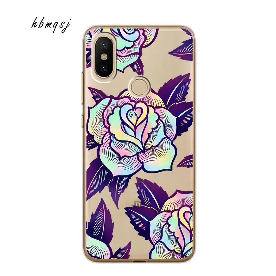 Силиконовый чехол для xiaomi mi a2 lite redmi 6 pro 5 84 дюймов Рождественские огни с цветами