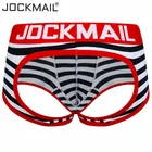 Трусы-стринги JOCKMAIL мужские, Брендовое пикантное нижнее белье, дышащие трусы-джоки, хлопковые шорты-боксеры, стринги с заниженной талией