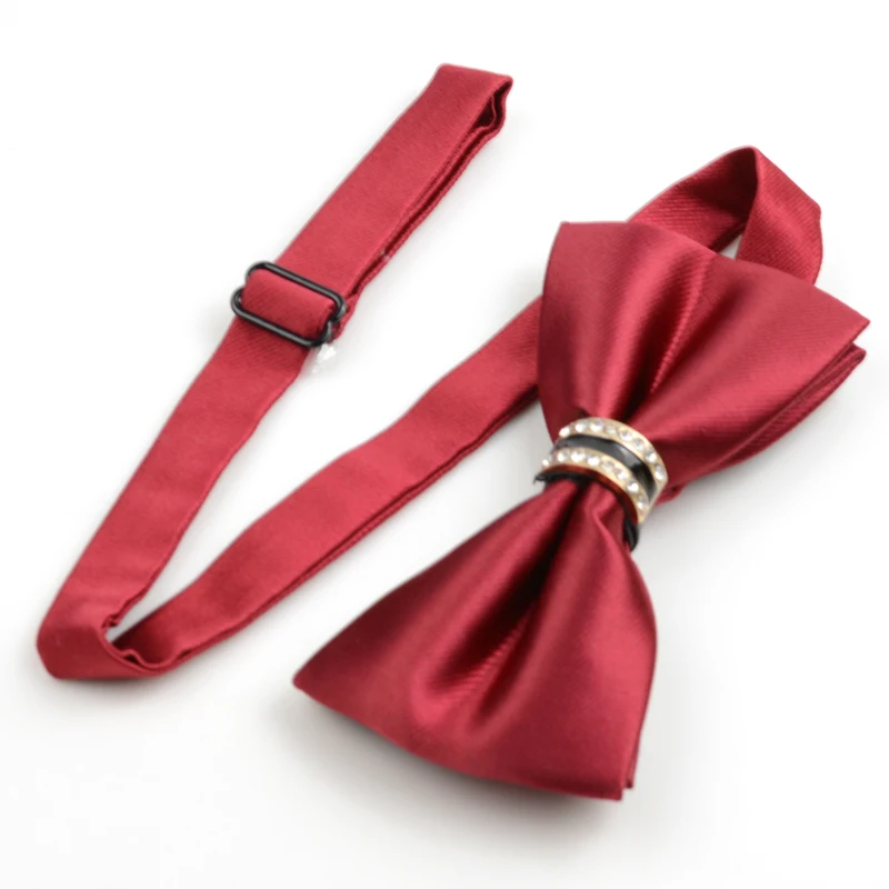 

Fashion 2019 Bow Tie Men Butterfly Knot Solid Color Male Marriage Tuxedo Brand Wedding Party Neckties Men Bowties with Gift Box