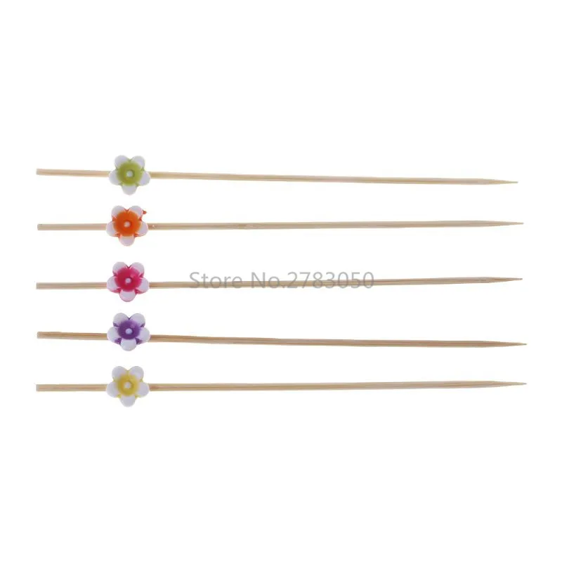 100pcs 12cm Flower Fruit Picks Dessert Buffet Salad Fork Cake Muffin Vegetable Cocktail Sticks for Home Wedding Party | Дом и сад