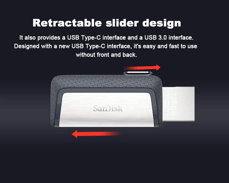 sandisk 128GB SDDDC2 экстремально высокая скорость тип-c USB3.1 двойной OTG USB флеш-накопитель 64GB флеш-накопитель 32GB16GB 130 м/с