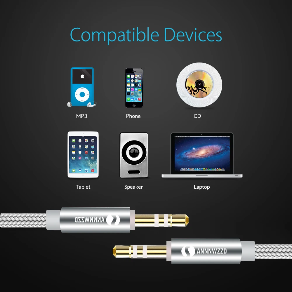 Aux cable 3.5mm Audio Cable for car iPhone jack male to Headphone Beats Speaker AUX Car |