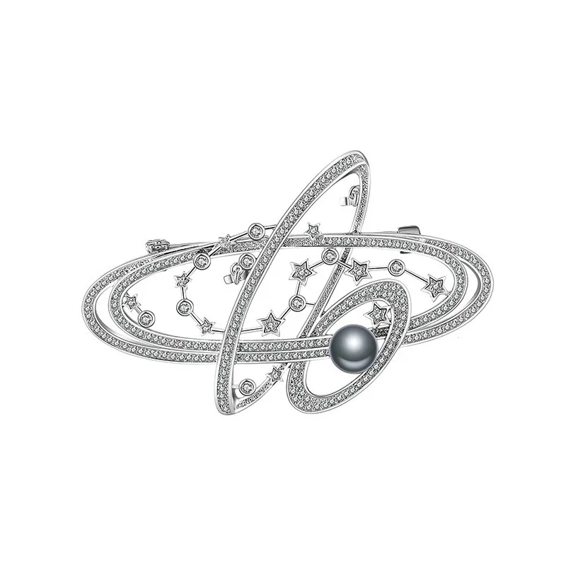 Silver Новинка, Вселенная, планета, стразы, брошь, булавка,, кристалл, звезды, булавки, космос, галактика, броши для женщин, мужчин, женские броши - Окраска металла: Silver