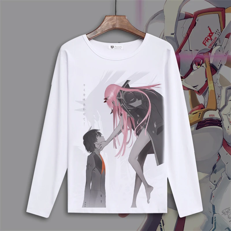 Новая футболка с аниме любимый в Фране футболки zero two для косплея длинным