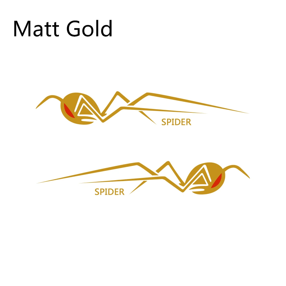Matt Gold 2 шт., стильные забавные наклейки для автомобиля, виниловая пленка для автомобиля, наклейка с полосками по бокам, рисунок паука, сделай сам, Стильные наклейки, аксессуары для тюнинга автомобиля - Название цвета: Matt Gold
