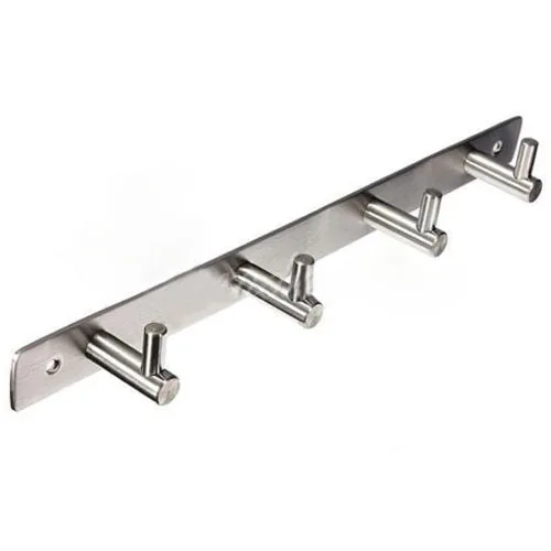 

DSHA New Hot 4 Hooks Coat Robe Hat Clothes Wall Hanger Rack Holder Stainless Best Selling