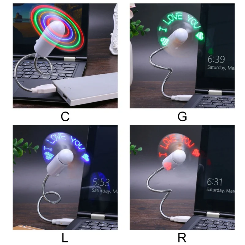 Мини Гибкий складной USB портативный вентилятор СВЕТОДИОДНЫЙ Программируемое