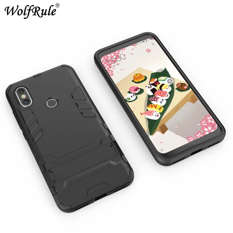 Anti-knock Case For Xiaomi Mi A2 Cover Soft Rubber + Hybrid Plastic Case For Xiaomi Mi 6x Case Holder Stand Bag For Xiaomi Mi A2